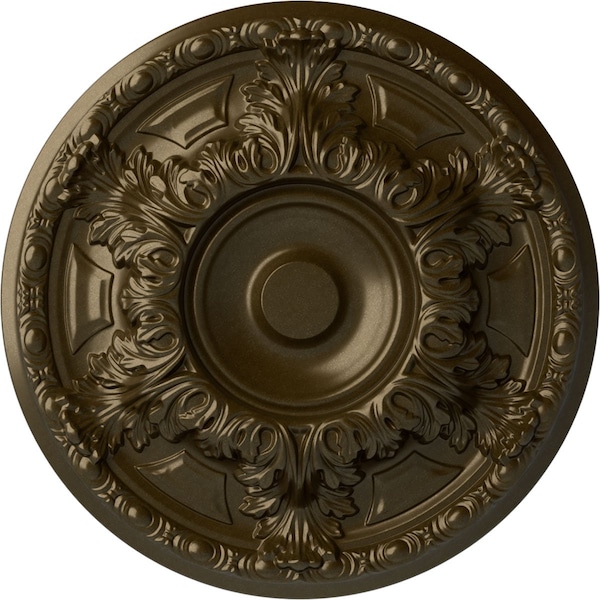 Ekena Millwork Granada Ceiling Medallion (Fits Canopies up to 7 1/8"), Hand-Painted Brass, 19"OD x 1 1/2"P CM19GABRS - main